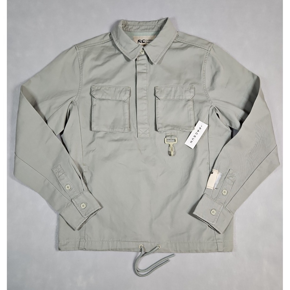 Reese Cooper Outdoor Supply Mens Sage Green 1/4 Button Pullover Jacket XS NWT